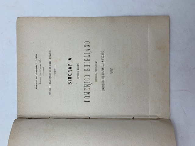 Biografia dell'illustre Mondovita Domenico Ghigliano chimico-farmacista, inventore dei zolfanelli a frizione